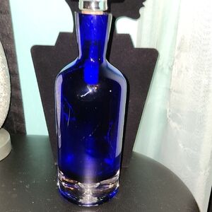 Elegant Blue Glass Vodka Bottle